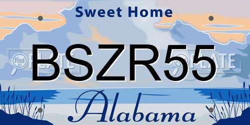 BSZR55 Alabama License Plate