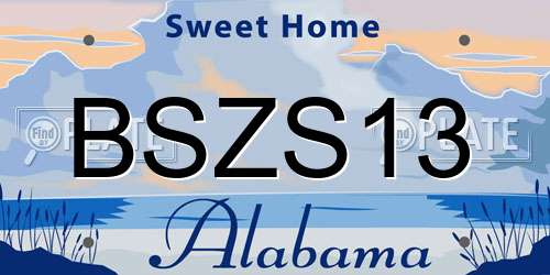 BSZS13 Alabama License Plate
