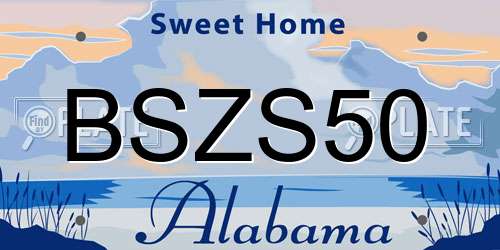 BSZS50 Alabama License Plate