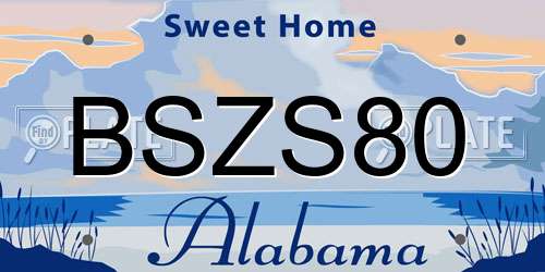 BSZS80 Alabama License Plate