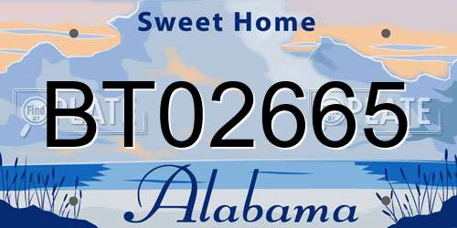 BT02665 Alabama License Plate