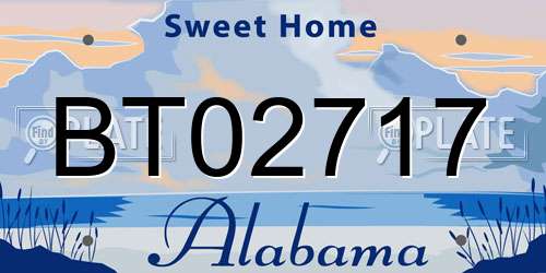 BT02717 Alabama License Plate