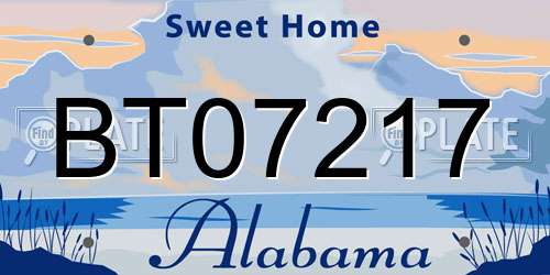 BT07217 Alabama License Plate