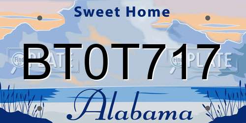 BT0T717 Alabama License Plate