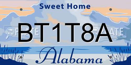BT1T8A Alabama License Plate
