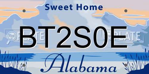 BT2S0E Alabama License Plate