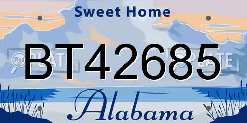 BT42685 Alabama License Plate