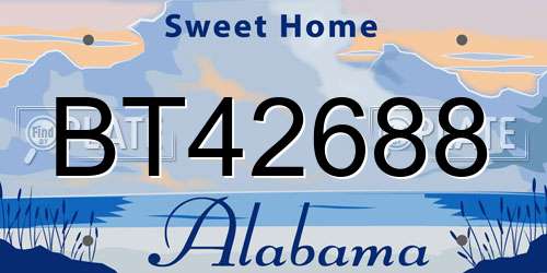 BT42688 Alabama License Plate