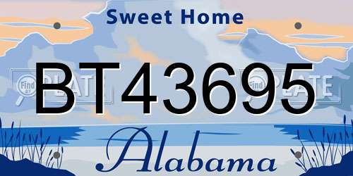 BT43695 Alabama License Plate