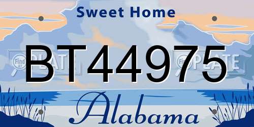 BT44975 Alabama License Plate