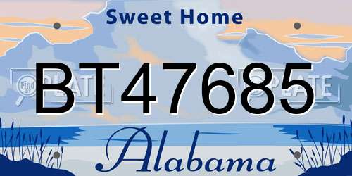 BT47685 Alabama License Plate