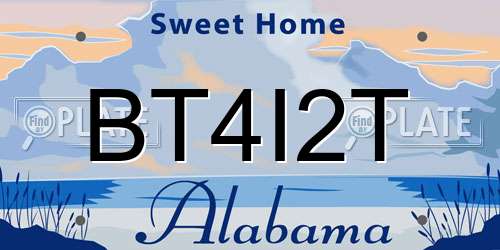 BT4I2T Alabama License Plate
