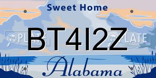 BT4I2Z Alabama License Plate