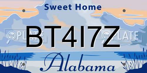 BT4I7Z Alabama License Plate