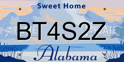 BT4S2Z Alabama License Plate