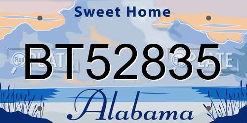 BT52835 Alabama License Plate