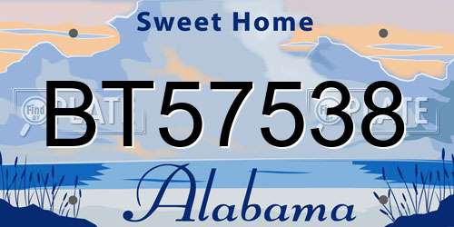 BT57538 Alabama License Plate