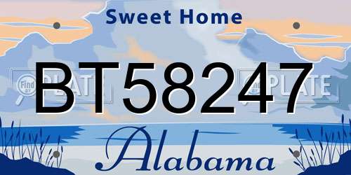 BT58247 Alabama License Plate