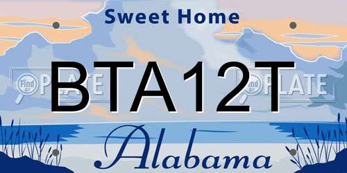BTA12T Alabama License Plate