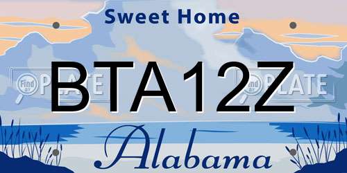 BTA12Z Alabama License Plate
