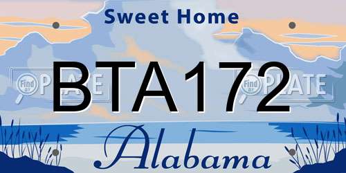 BTA172 Alabama License Plate
