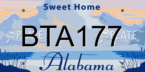 BTA177 Alabama License Plate