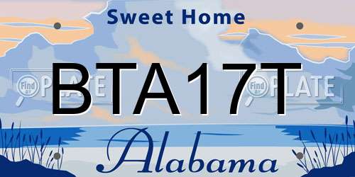 BTA17T Alabama License Plate