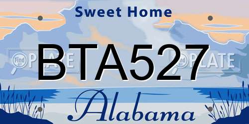 BTA527 Alabama License Plate