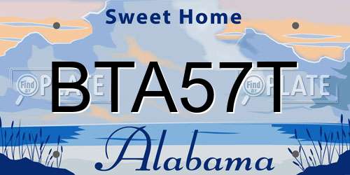 BTA57T Alabama License Plate