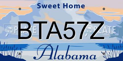 BTA57Z Alabama License Plate