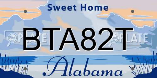 BTA82T Alabama License Plate
