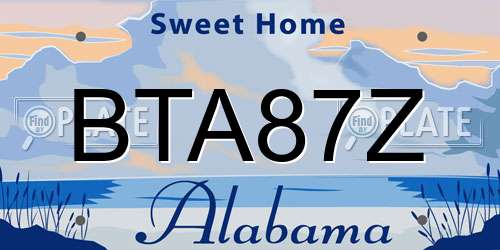 BTA87Z Alabama License Plate