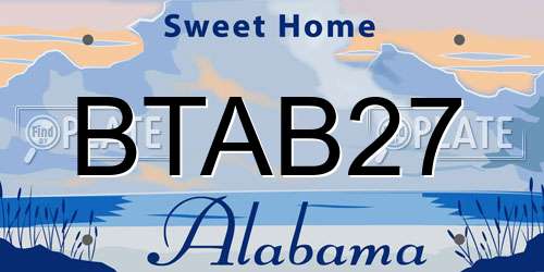 BTAB27 Alabama License Plate