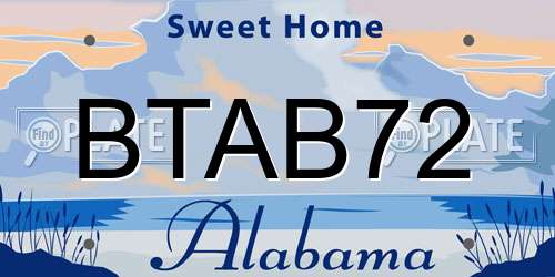 BTAB72 Alabama License Plate