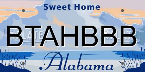 BTAHBBB Alabama License Plate