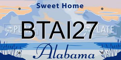 BTAI27 Alabama License Plate