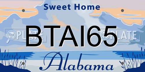 BTAI65 Alabama License Plate