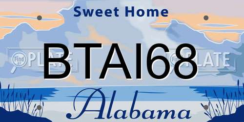 BTAI68 Alabama License Plate