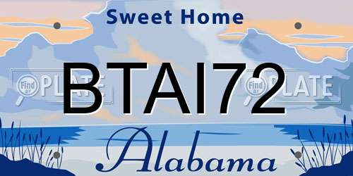 BTAI72 Alabama License Plate