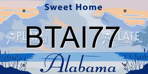 BTAI77 Alabama License Plate