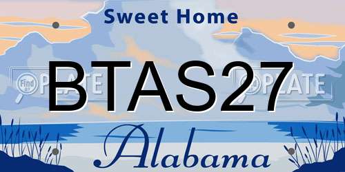 BTAS27 Alabama License Plate