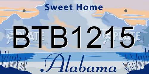 BTB1215 Alabama License Plate