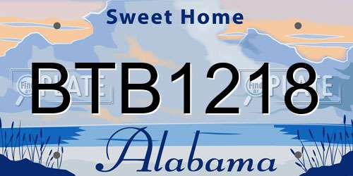 BTB1218 Alabama License Plate