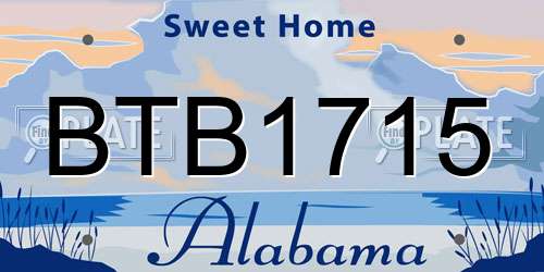 BTB1715 Alabama License Plate