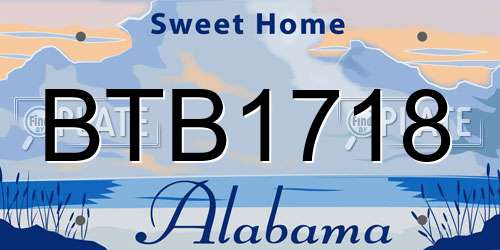 BTB1718 Alabama License Plate