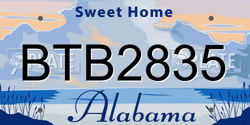 BTB2835 Alabama License Plate
