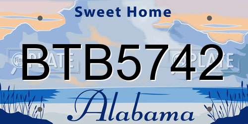 BTB5742 Alabama License Plate