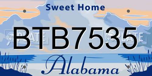 BTB7535 Alabama License Plate