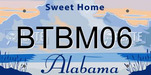 BTBM06 Alabama License Plate