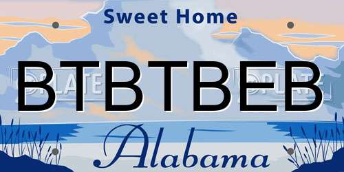 BTBTBEB Alabama License Plate